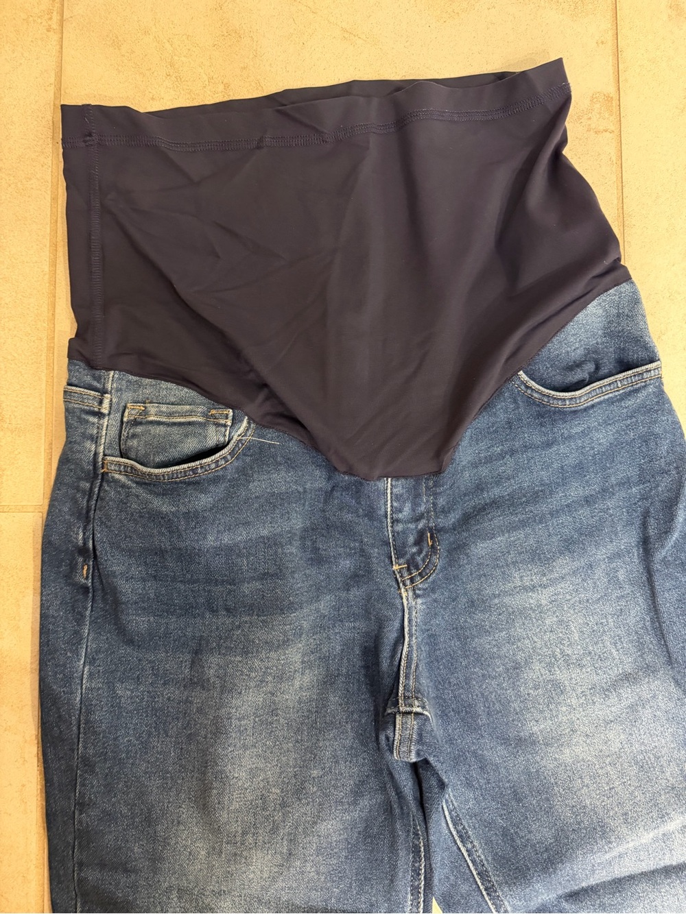 Pinkblush Navy & Dark Blue Maternity Flare Jeans - Picture 2 of 6